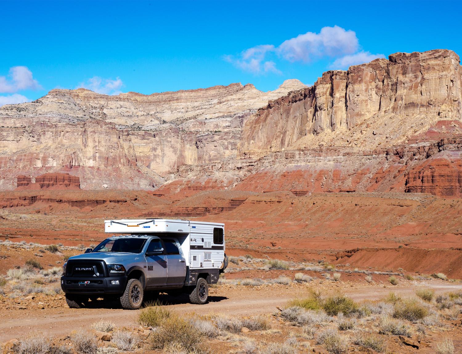 flatbed truck camper