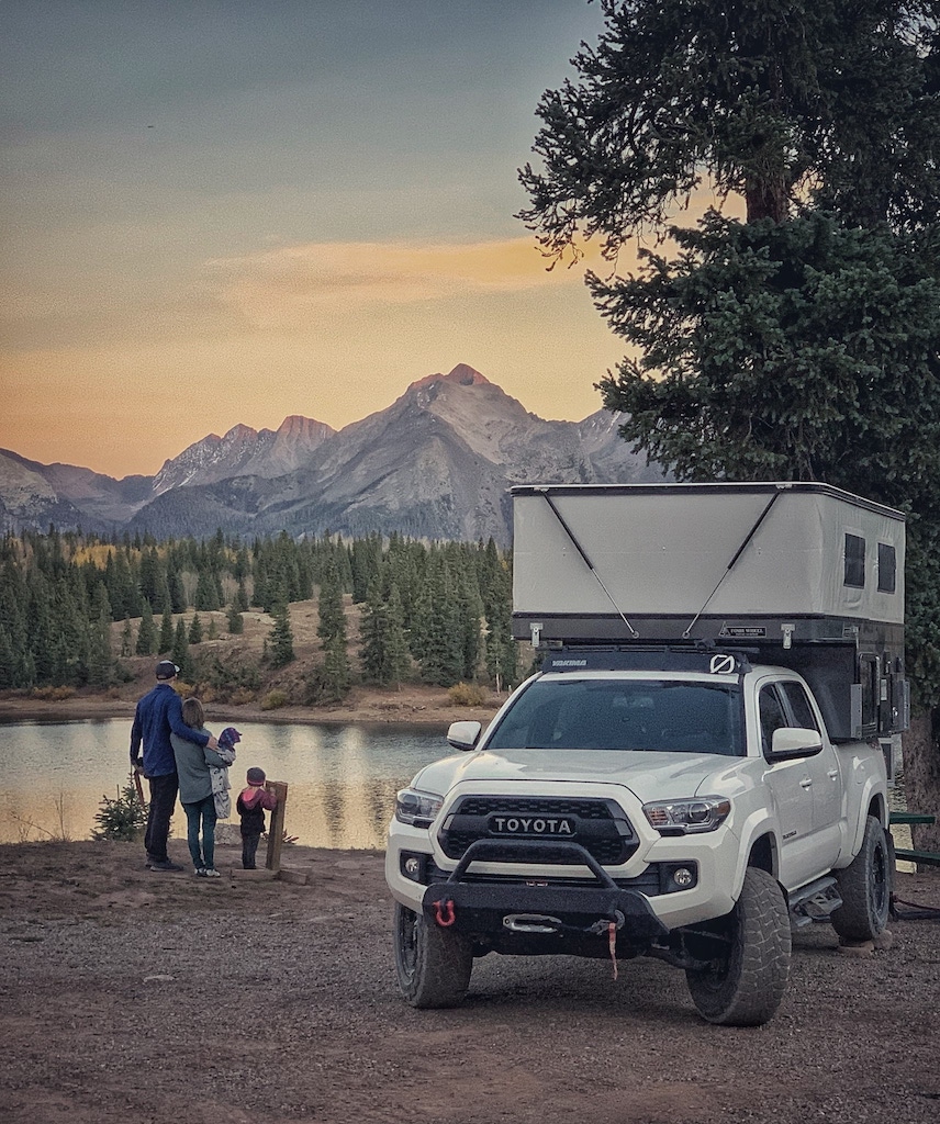 Toyota PopUp Camper near a Lake